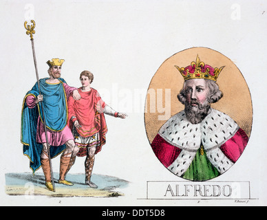 Édouard le Confesseur et Alfred le Grand, Rois Anglais, 19e siècle. Artiste : Inconnu Banque D'Images