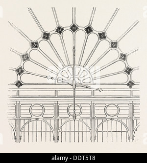 SHEPHERD'S HORLOGE ÉLECTRIQUE POUR LE PALAIS DE CRISTAL : LES MAINS ET LE VISAGE DE L'HORLOGE ÉLECTRIQUE, LA GRANDE EXPOSITION, Londres, Royaume-Uni, 1851 Banque D'Images