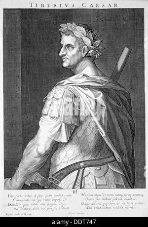 Tibère, empereur romain, (c1590-1629). Artiste : Aegidius Sadeler II Banque D'Images