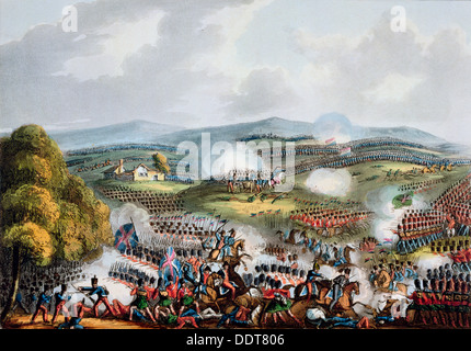 Bataille de Quatre Bras, 16 juin 1815". Créateur : Thomas Sutherland. Banque D'Images