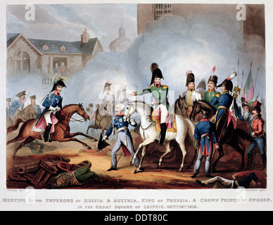 Les commandants alliés à Leipzig, 1813 (1815). Artiste : Thomas Sutherland Banque D'Images