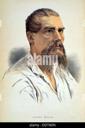 Sir Richard Francis Burton, explorateur britannique, fin du xixe siècle. Artiste : Inconnu Banque D'Images