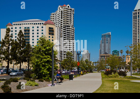 Un jardin dans le centre-ville San Diego, California, USA Banque D'Images