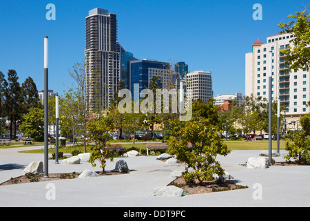 Un jardin dans le centre-ville San Diego, California, USA Banque D'Images