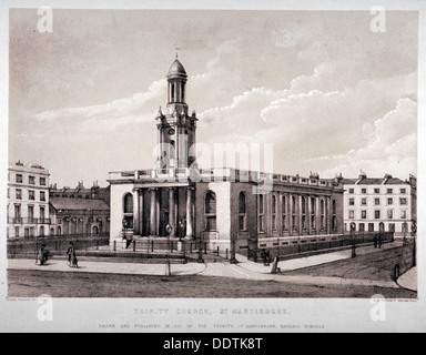L'église Trinity, Euston Road, St Pancras, London, c1830. Artiste : J Laver Banque D'Images