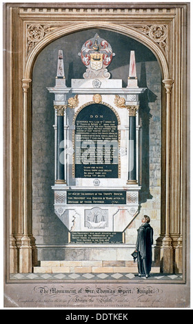 Monument à Sir Thomas Spert dans église St Dunstan, Stepney, Londres, 1809. Artiste : George Hawkins Banque D'Images