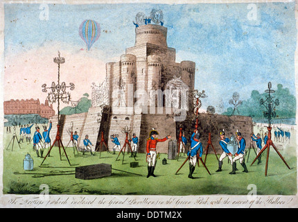 Forteresse dans Green Park, Westminster, Londres, 1814. Artiste : Anon Banque D'Images