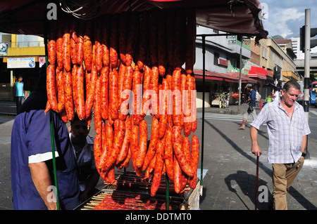 Chorizo - Marché Tejelo à Medellin .Département d'Antioquia. Colombie Banque D'Images