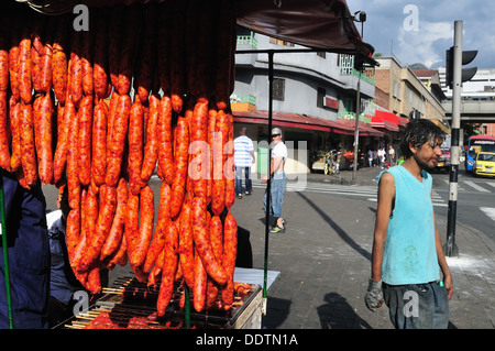Chorizo - Marché Tejelo à Medellin .Département d'Antioquia. Colombie Banque D'Images