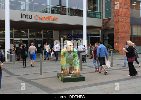 Le GoGoGorillas piscine route de l'art, les 54 et 67 de taille bébé gorilles sont exposés à différents endroits autour de Norwich Banque D'Images