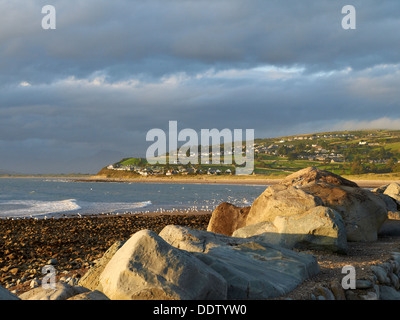 Au Boulder Station sur Shell Island North Wales UK Banque D'Images