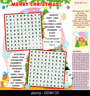 Noël ou Nouvel An sur le thème de l'illustre. Réponse inclus. Banque D'Images