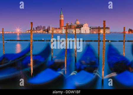 Coucher du soleil à Venise avec le point de vue de la place San Marco Banque D'Images