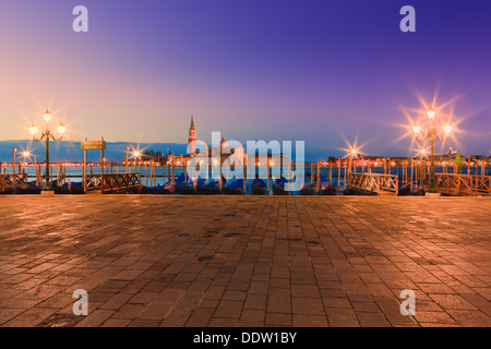 Lever du soleil à Venise avec le point de vue de la place San Marco Banque D'Images