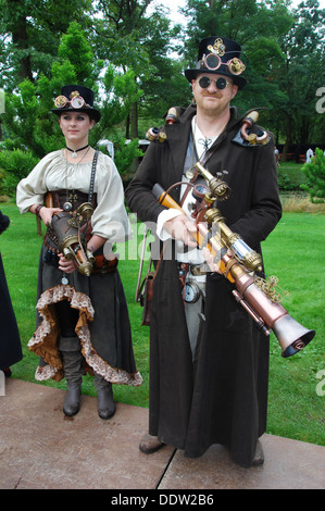 En 2012 caractères steampunk Fantasy Fair Arcen Pays-Bas Banque D'Images