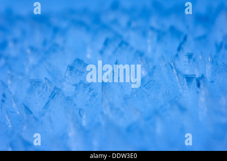 Close-up de cristal de glace avec une faible profondeur de champ, Haute Savoie, France. Banque D'Images