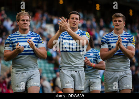 Londres, Royaume-Uni. 7 septembre 2013. Action de London Irish vs Saracens dans l'Aviva Premiership match de coupe Double Londres joué au stade de Twickenham, Londres. Credit : Graham Wilson/Alamy Live News Banque D'Images