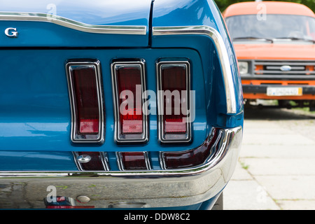 Les feux de stop Ford Shelby Mustang GT350, fragment, gros plan Banque D'Images