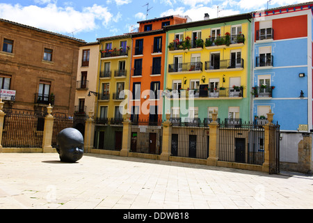 Colourfull quelques rues de la capitale,la vie en appartement, magasins, cafés, bars à tapas,Hôtels,Architecture,Pamplona Navarre,Espagne, Banque D'Images