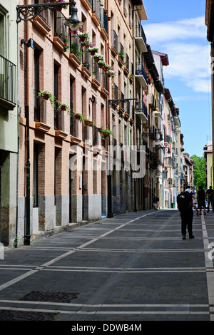 Colourfull quelques rues de la capitale,la vie en appartement, magasins, cafés, bars à tapas,Hôtels,Architecture,Pamplona Navarre,Espagne, Banque D'Images