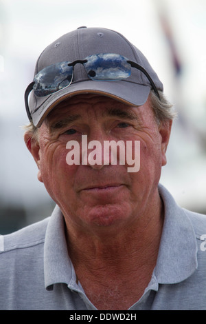 Le capitaine Mark Phillips Land Rover Burghley Horse Trials. Banque D'Images