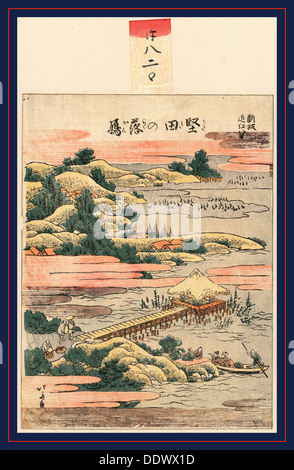 Rakugan Katada pas en ordre décroissant, les oies à Katada. [Entre 1804 et 1810], 1 tirage : gravure sur bois, couleur ; 23,1 x 17,3 cm., montre d'impression Banque D'Images