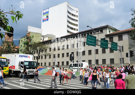 Avenue d'Orient - Centre de Medellin .Département d'Antioquia. Colombie Banque D'Images