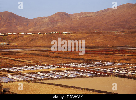 Salines de Janubio. L'île de Lanzarote, îles Canaries, Espagne. Banque D'Images