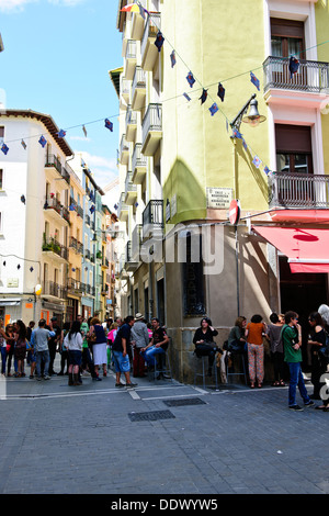 Colourfull quelques rues de la capitale,la vie en appartement, magasins, cafés, bars à tapas,Hôtels,Architecture,Pamplona Navarre,Espagne, Banque D'Images