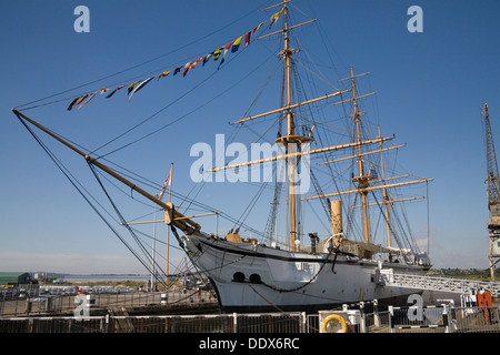 Historic Dockyard Chatham Kent HMS Gannet était un Royal Navy Doterel-class sloop vis a lancé en 1878. Banque D'Images