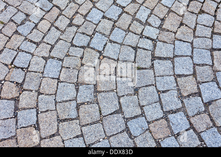 Pavés de granit dans la ville de Budapest, capitale de la Hongrie Banque D'Images