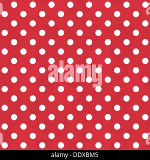 Résumé Contexte - vintage pois transparente motif rouge et blanc Banque D'Images