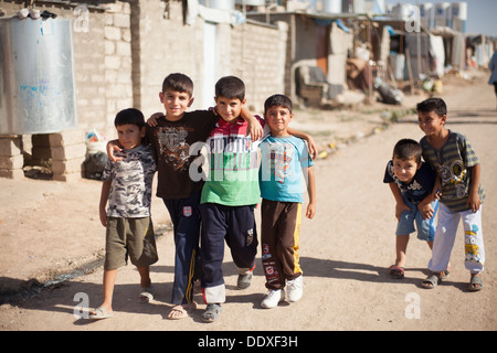 Province de Domiz, Duhok - Le Nord de l'Iraq (Kurdistan iraquien) - Camp de Réfugiés de Domiz, Les enfants sont 70  % des personnes hébergées dans le camp Banque D'Images