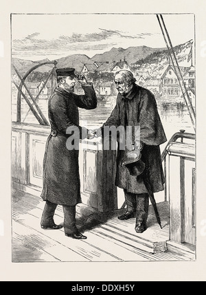 Le PRINCE DE GALLES EN NORVÈGE : M. GLADSTONE VISITER LE PRINCE À MOLDE À BORD DU YACHT ROYAL 'OSBORNE' Banque D'Images