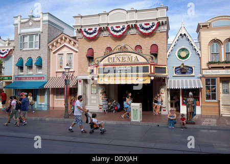 Disneyland, Cinema sur Main Street, Anaheim, Californie Banque D'Images