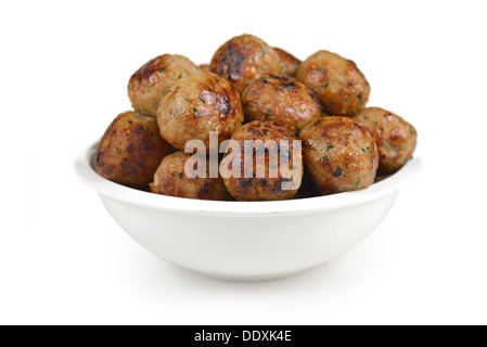 Des boulettes de viande, frits, Bol de cuisson du boeuf Boulettes Banque D'Images