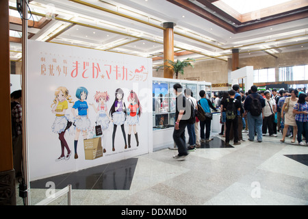 Jakarta, Indonésie, le 8 septembre 2013 : anime plusieurs dessins de caractères affichés dans Festival Anime Asie - Indonésie 2013. Banque D'Images