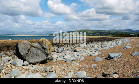 Au Boulder Station sur Shell Island North Wales UK Banque D'Images