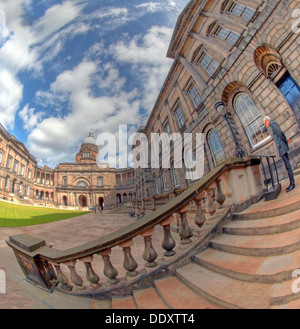 Fisheye view large de l'Université d'Édimbourg en Écosse Lothian South College UK wide view Banque D'Images