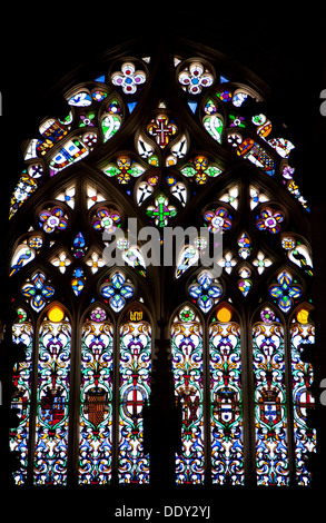 Vitrail, fondateur de la chapelle, Monastère de Batalha, Batalha, Portugal, 2009. Artiste : Samuel Magal Banque D'Images