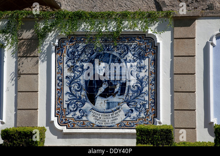 Sol carrelé Azulejo, panneau Jardin Palais Épiscopal, Castelo Branco, Portugal, 2009. Artiste : Samuel Magal Banque D'Images