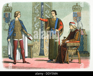 Henri VI d'Angleterre et les ducs d'York et Somerset, 1450 (1864). Artiste : James William Edmund Doyle Banque D'Images