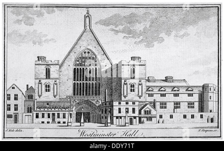 Vue sur Westminster Hall de New Palace Yard, London, 1740. Artiste : Thomas Simpson Banque D'Images