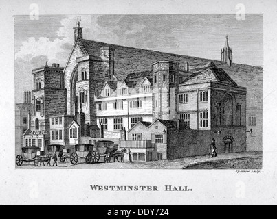 Vue sur Westminster Hall de New Palace Yard, London, c1800. Artiste : S Sparrow Banque D'Images