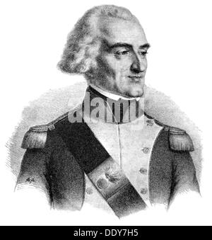 Corret de la Tour d'Auvergne, Théophile Malo, 23.11.1743 - 28.6.1800, officier français et antiquaire, portrait, lithographie de Delpech, 19ème siècle, Banque D'Images