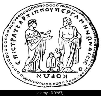 Argent / Finances, pièces, monde antique, Empire romain, sestertius de l'empereur Publius Septimius Geta, Lydia, province Asie, 211, droits additionnels-Clearences-non disponible Banque D'Images