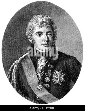 Charles Ferdinand, 24.1.1778 - 14.2.1820, duc de Berry, demi-longueur, gravure sur acier par Bollinger, 19e siècle, l'artiste n'a pas d'auteur pour être effacé Banque D'Images