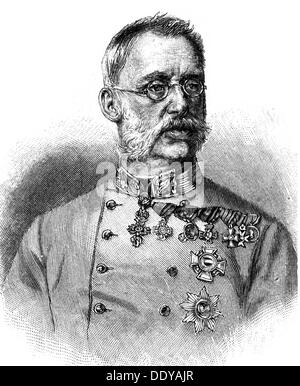 Albrecht, 3.8.1817 - 18.2.1895, Archiduc d'Autriche, général autrichien, inspecteur général de l'armée austro-hongroise 1868 - 1895, demi-longueur, gravure sur bois, 2ème moitié XIXe siècle, , Banque D'Images