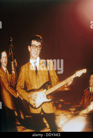 .BUDDY HOLLY ET LES CRICKETS US pop groupe environ 1957 couleurs Banque D'Images