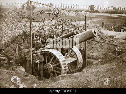 Un obusier lourd, campagne de la Somme, France, la Première Guerre mondiale, 1916. Artiste : Inconnu Banque D'Images